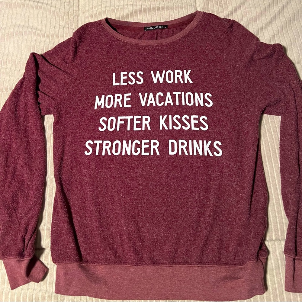 Wildfox baggy beach jumper sweatshirt. Women’s size S.